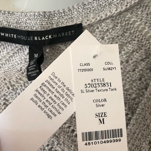 WHBM|Gray Silver thread Knit VEST, size medium, NWT•••Sleeveless sweater tank - Picture 11 of 16